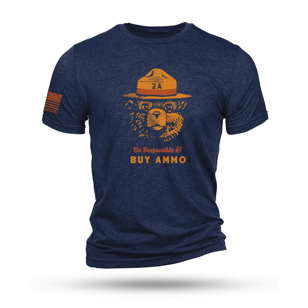 Nine Line 2A Bear Navy Triblend T-Shirt XLarge