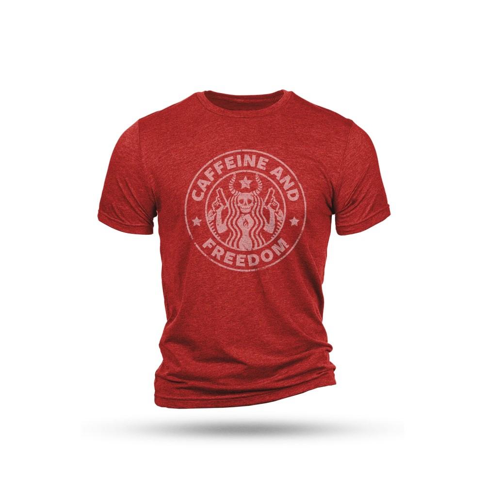 Nine Line Apparel Caffeine and Freedom Short Sleeve T-Shirt Red 2XL