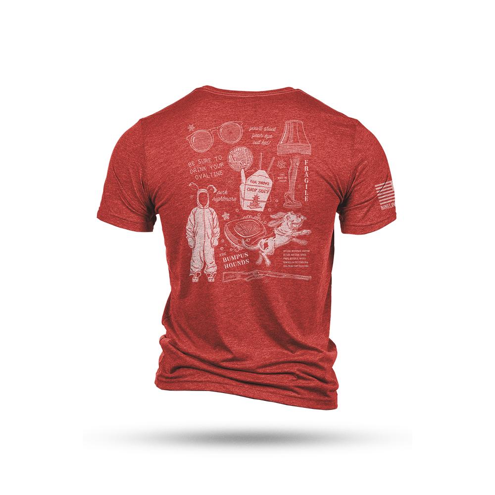 Nine Line Xmas Story Triblend Short Sleeve T-Shirt Red XL