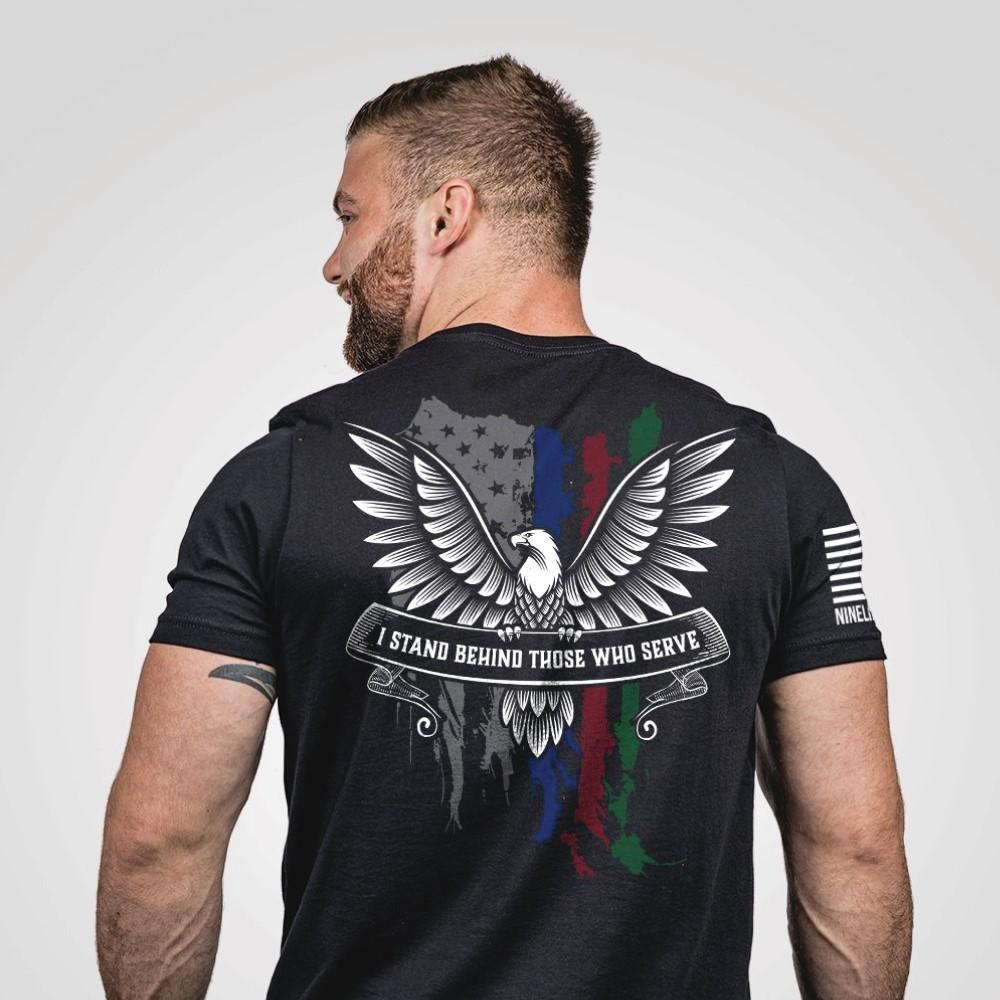 Nine Line I Stand Behind Those Who Serve Short Sleeve T-Shirt Black Small