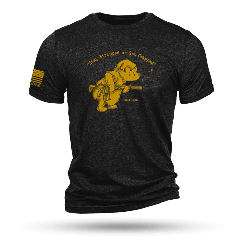 Nine Line Pooh Bear Triblend T-Shirt in Black - Size Medium