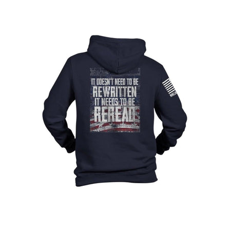 Nine Line Reread Not Rewritten Hoodie Navy Medium