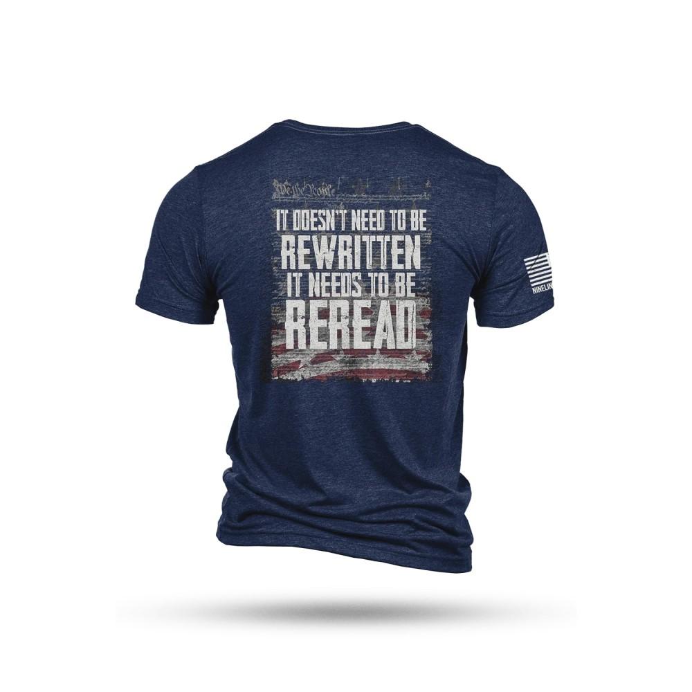 Nine Line Reread Not Rewritten Navy T-Shirt Size 2XL