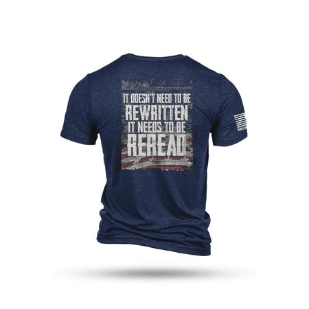 Nine Line Reread Not Rewritten T-Shirt Navy Small