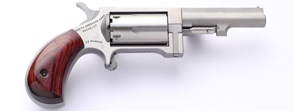 North American Arms SWC250 Sidewinder 22 LR 22 WMR 5 Shot 2.50" Stainless Steel Barrel, Frame & Cylinder, Rosewood Birdshead Grip Exposed Hammer