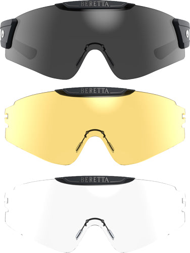 Beretta Intermask Interchange Shooting Eyeglasses Fume Neutral Yellow Lenses