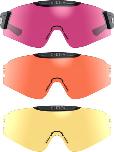Beretta Intermask Interchange Shooting Eyeglasses Yellow Magenta Orange Lenses