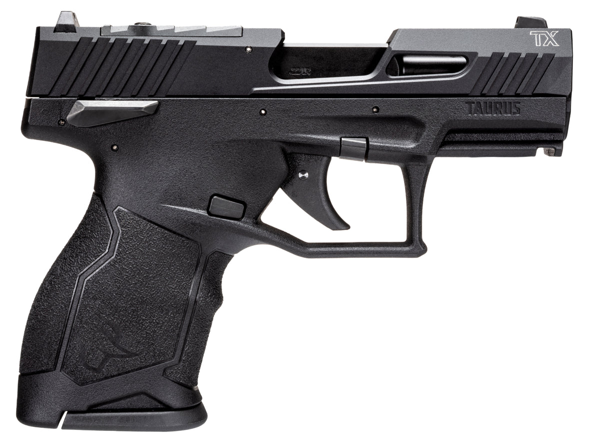 Taurus 1TX22131 TX22C Compact 22 LR 13+1 3.60" Matte Black Steel Barrel, Black Hard Coat Anodized Serrated Aluminum Slide, Black Polymer Frame w/Picatinny Rail Black Polymer Grips