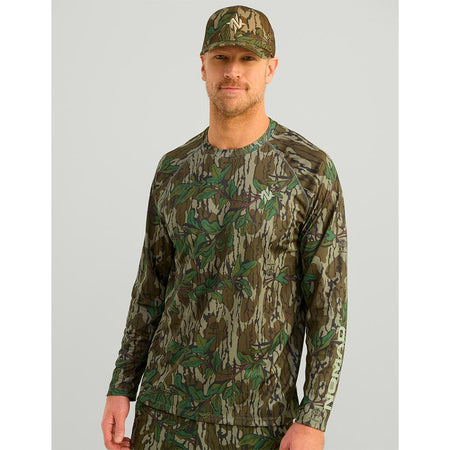 Nomad Mirage Long Sleeve Camo Crew Shirt Mossy Oak Greenleaf Medium