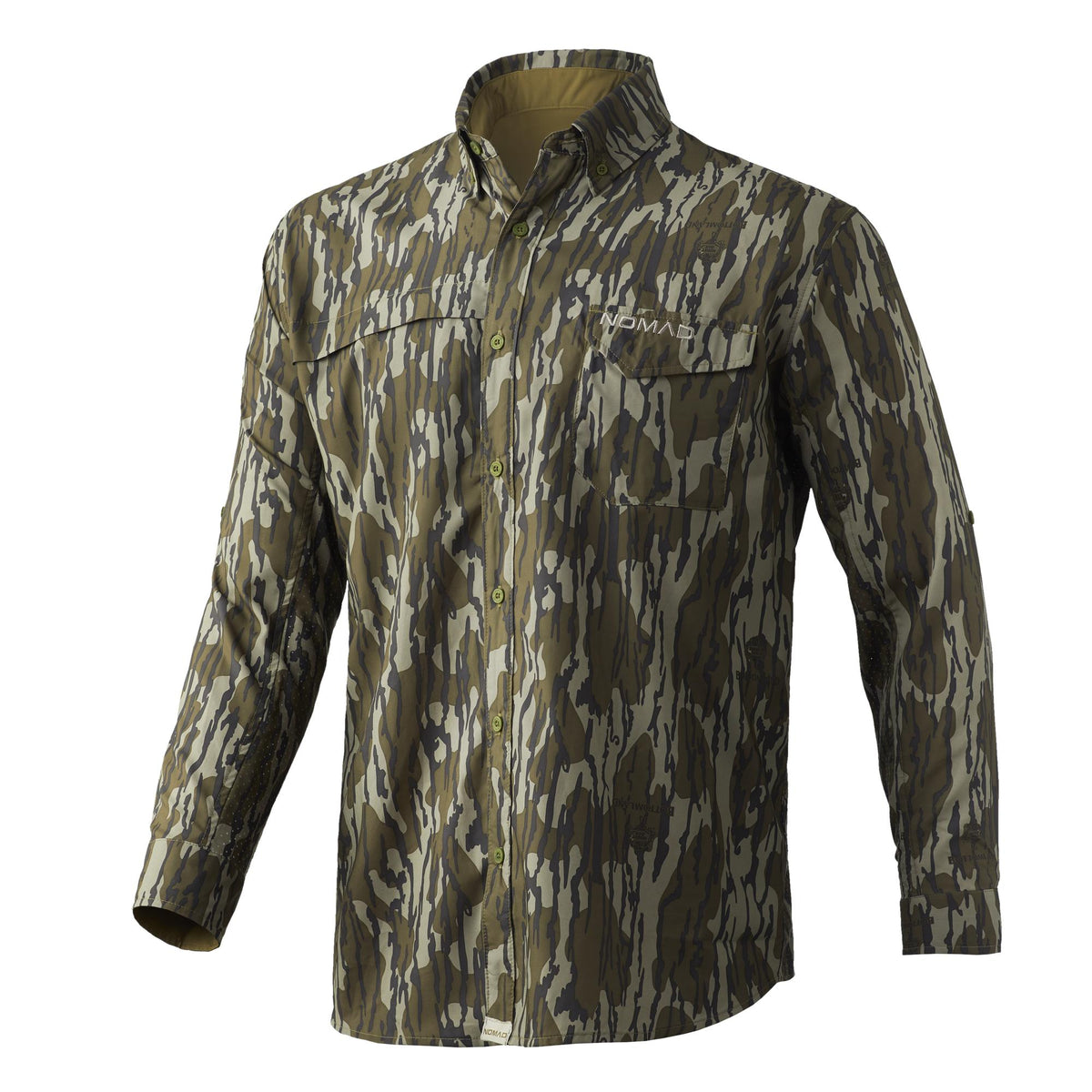 Nomad Stretch-Lite Long Sleeve Hunting Shirt Mossy Oak Bottomland L