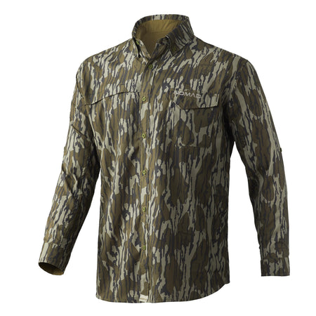 Nomad Stretch-Lite Long Sleeve Hunting Shirt Mossy Oak Bottomland L