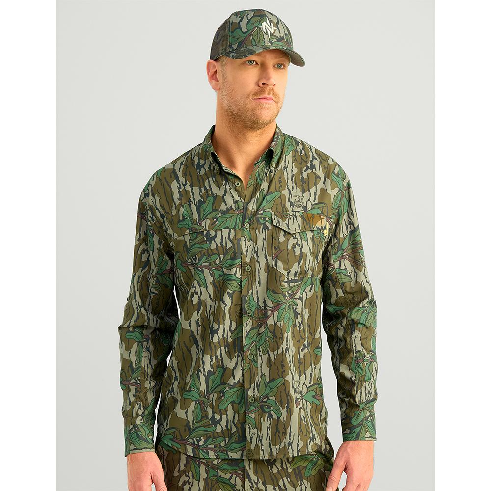Nomad Ambush Camo Long Sleeve Hunting Shirt Mossy Oak Greenleaf 2XL