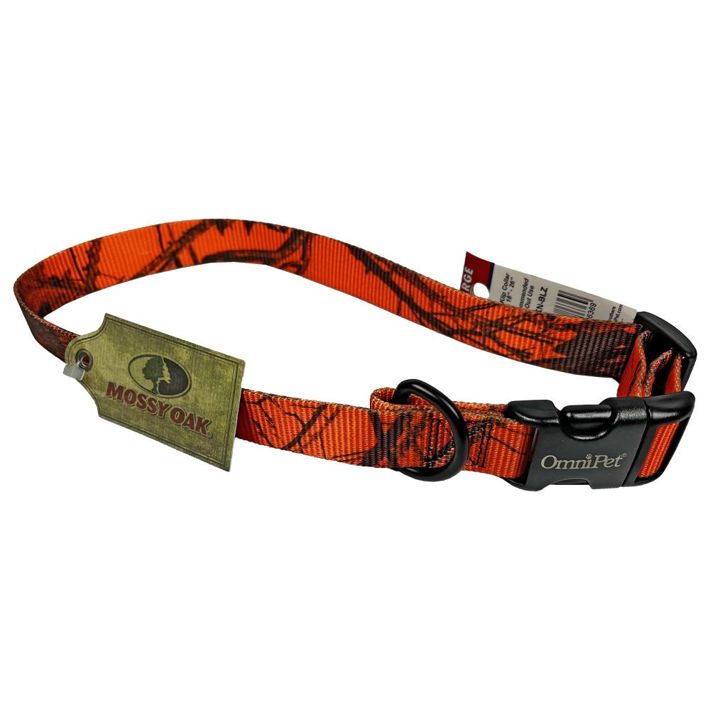 Omnipet Kwik Klip Adjustable Dog Collar 1" 18-26" Mossy Oak Blaze Orange Camo
