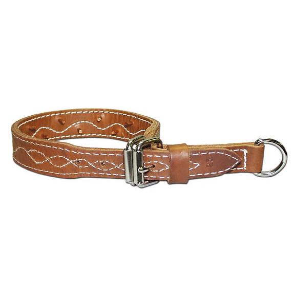 Omnipet Leather Force Dog Collar 1.25" x 23" Brown with Copper Rivets