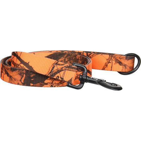 Omnipet Nylon Dog Lead 1" x 4 ft Mossy Oak Blaze Orange Camo Pattern