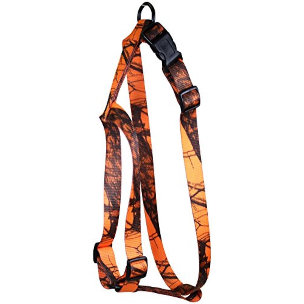 Omnipet Kwik Klip Adjustable Nylon Dog Harness 1in 1 Ply Mossy Oak Blaze Orange Camo Large