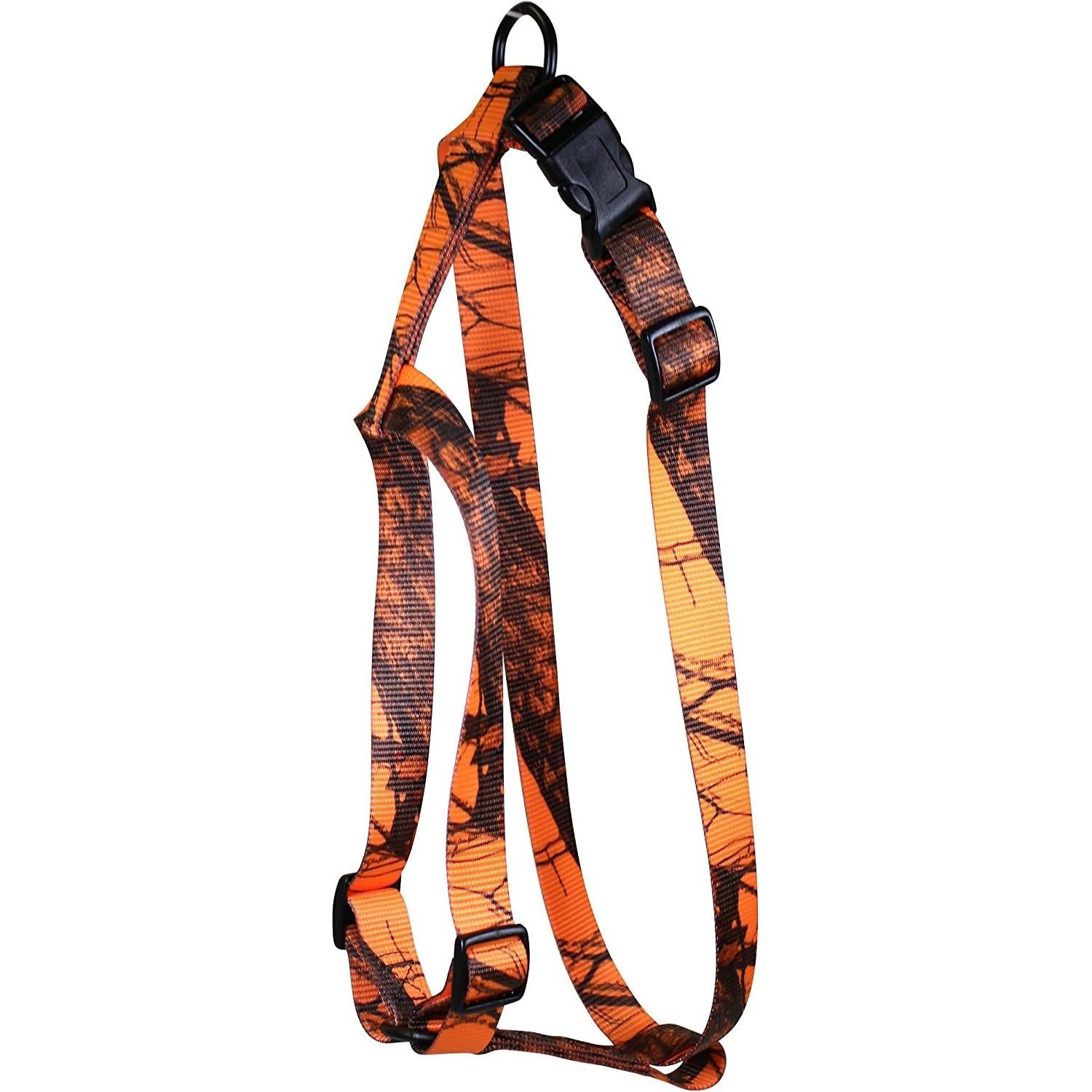 Omnipet Kwik Klip Adjustable Nylon Pet Harness 3/4" Mossy Oak Blaze Orange Camo Large
