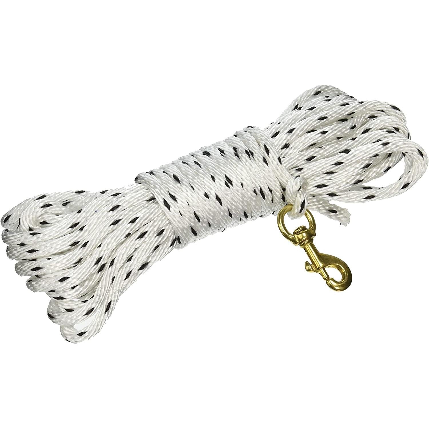 Omnipet Check Cord 40ft Solid Core Rope Dog Training Lead White