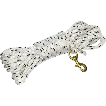 Omnipet Check Cord 40ft Solid Core Rope Dog Training Lead White