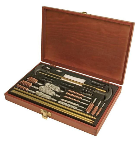 Outers 32-Piece Universal Gun Cleaning Kit Wood Box