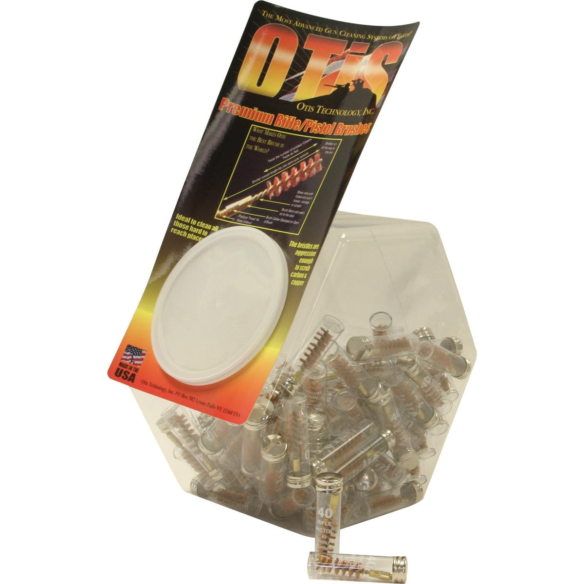 Otis Pop Canister Rifle/Pistol Cleaning Brushes .40 cal 100 Count