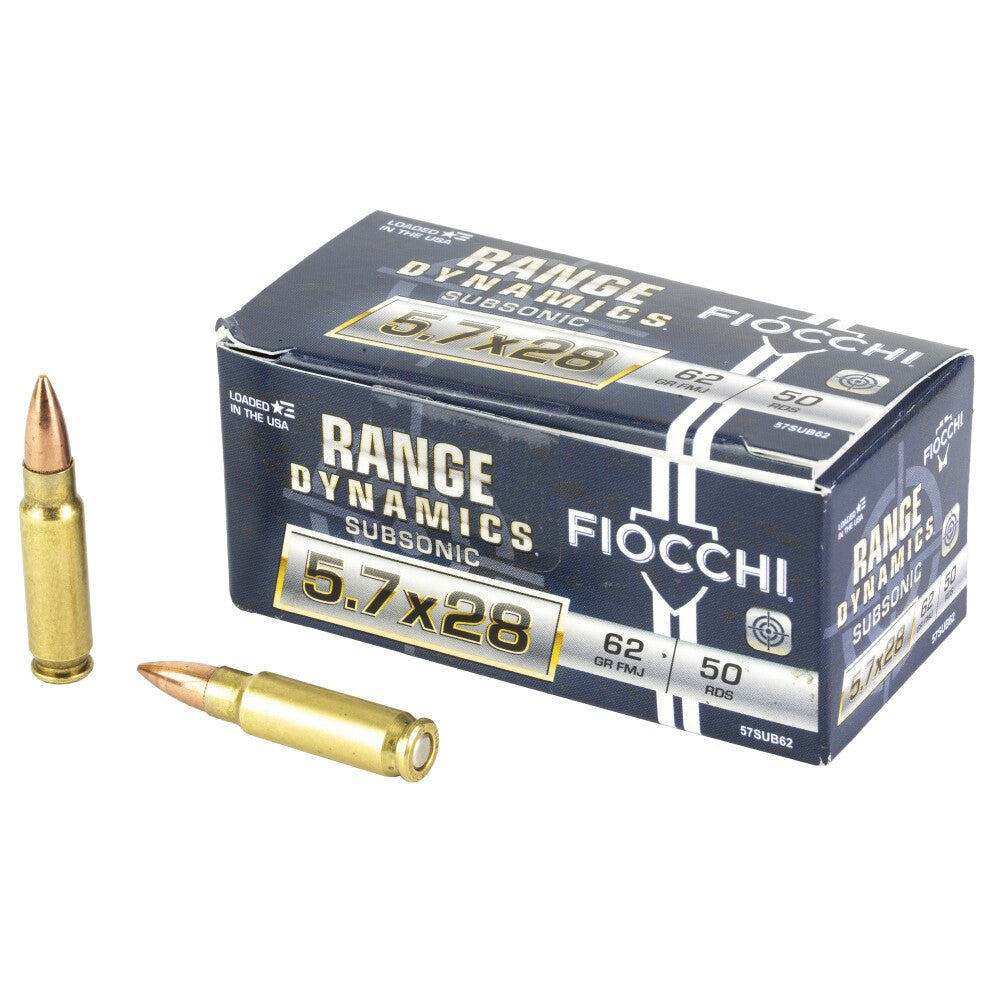 FIOCCHI RANGE DYNAMICS SUBSONIC AMO 5.7X28MM 62GR FMJ