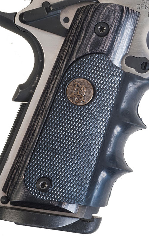 Pachmayr Laminated Wood Grips for 1911 Charcoal Silvertone