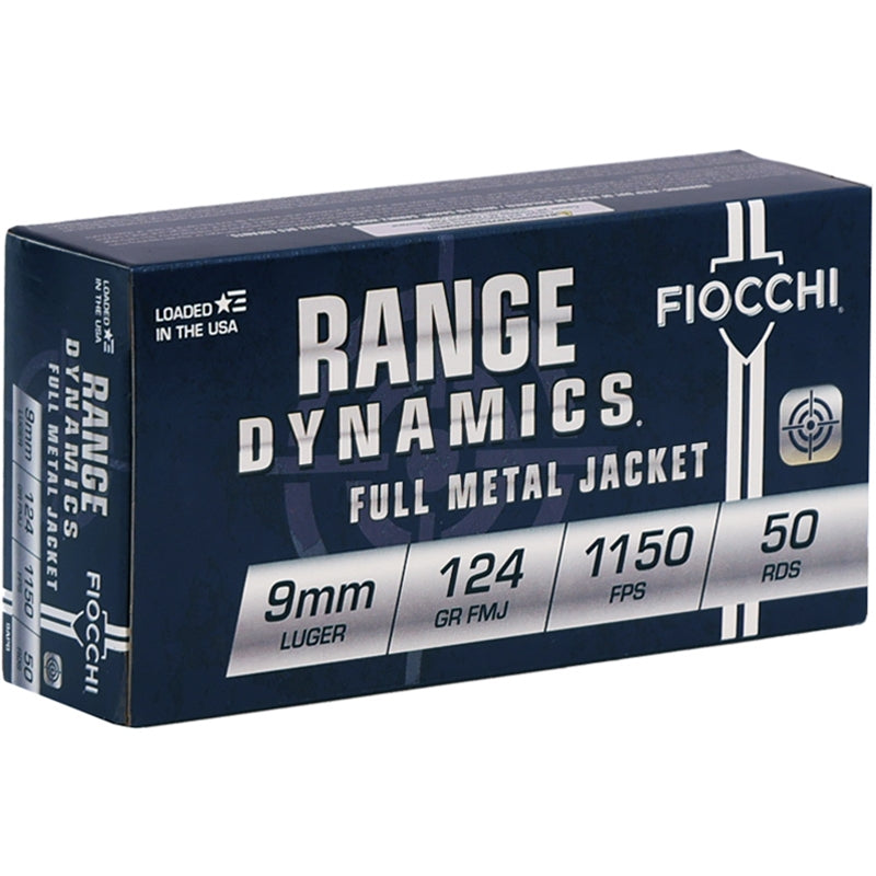 Fiocchi Pistol Shooting Dynamics 9mm Luger 124Gr FMJ Ammunition