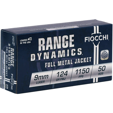 Fiocchi Pistol Shooting Dynamics 9mm Luger 124Gr FMJ Ammunition