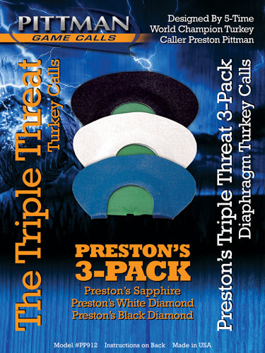 Pittman Game Calls Triple Threat Combo Diaphragm Pack