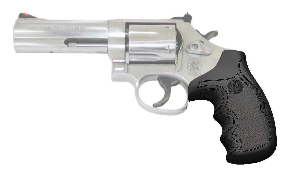 Pachmayr Diamond Pro Revolver Grip S&W K&L Frame Round Butt Black Rubber