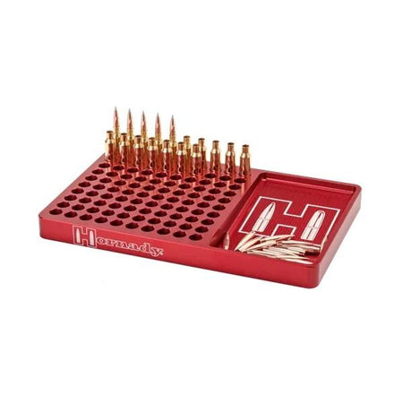 Hornady Aluminum Loading Block Anodized Red 100-Case Capacity for .308 and Creedmoor