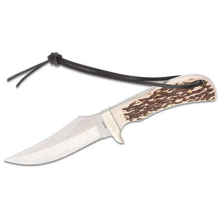 Schrade Uncle Henry Staglon Fixed Blade Knife 4.25" Clip Point with Leather Sheath