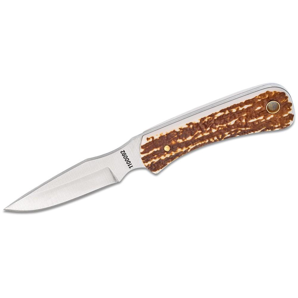 Schrade Uncle Henry 301UH Fixed Blade Knife 3-1/8" Drop Point Satin with Brown Leather Sheath