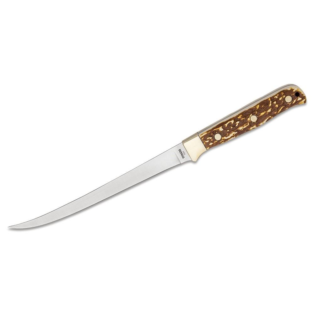 Schrade Uncle Henry Next Gen 167UH Stagalon Fixed Blade Fillet Knife 7.5" Brown