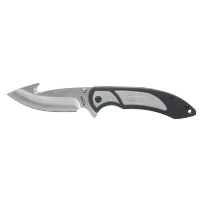 Old Timer Trail Boss Gut Hook Folder Knife 3.5" Blade Black Handle