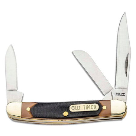 Old Timer Junior Stockman 3-Blade Folding Knife 2-3/4" Brown Delrin
