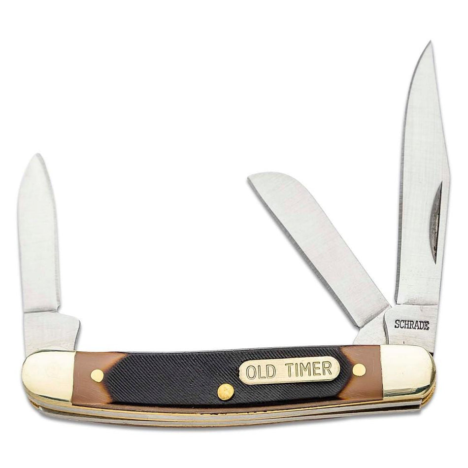 Old Timer Junior Stockman 3-Blade Folding Knife 2-3/4" Brown Delrin