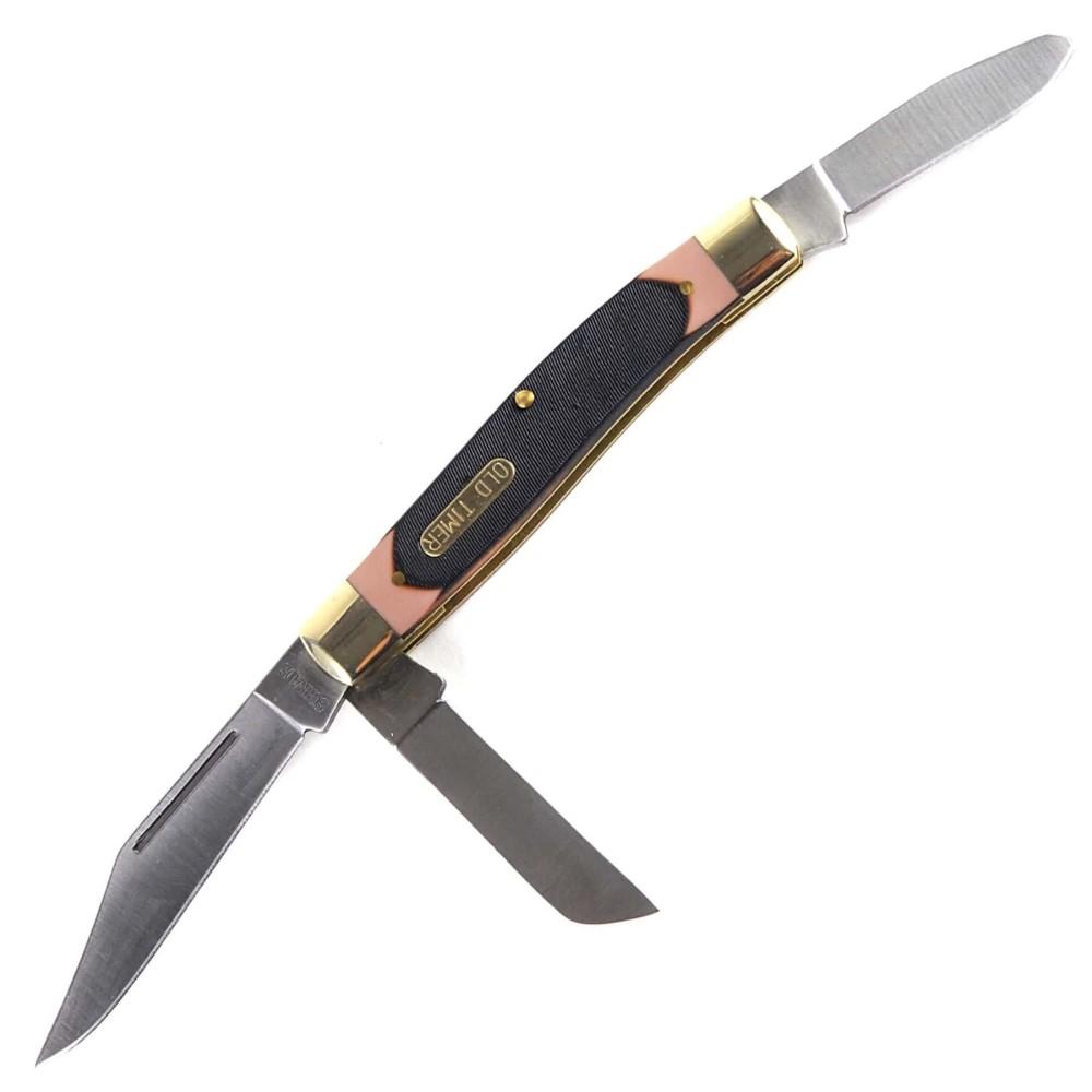 Old Timer Senior 3-Blade Folding Stockman Knife 3" Clip Point 7Cr17 Steel