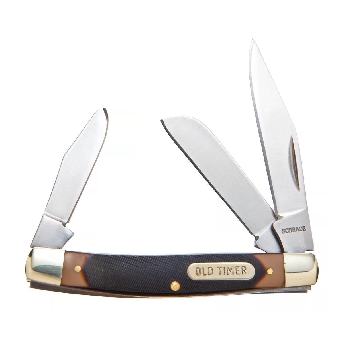 Old Timer 34OT Middleman 3-Blade Folding Knife 3-5/16" Closed Black