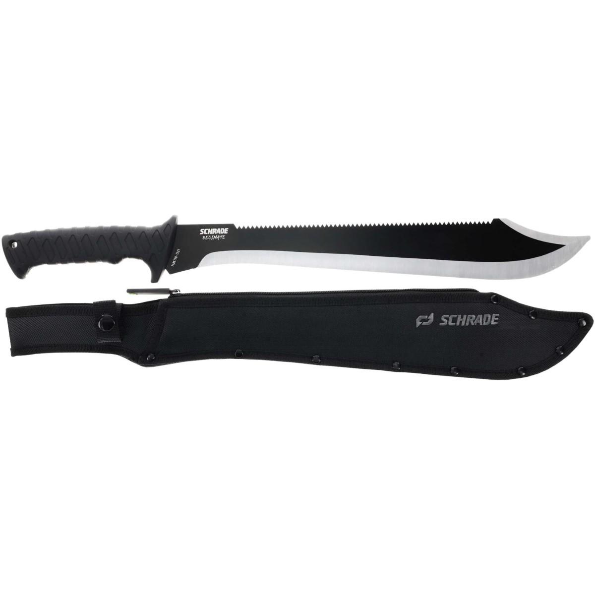 Schrade Decimate Sawback Machete 14-Inch Blade in Black