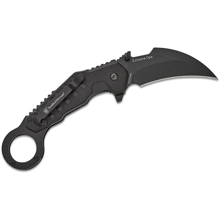 Smith & Wesson Extreme Ops Karambit Spring Assist Folding Knife 3" Hawkbill Blade Black