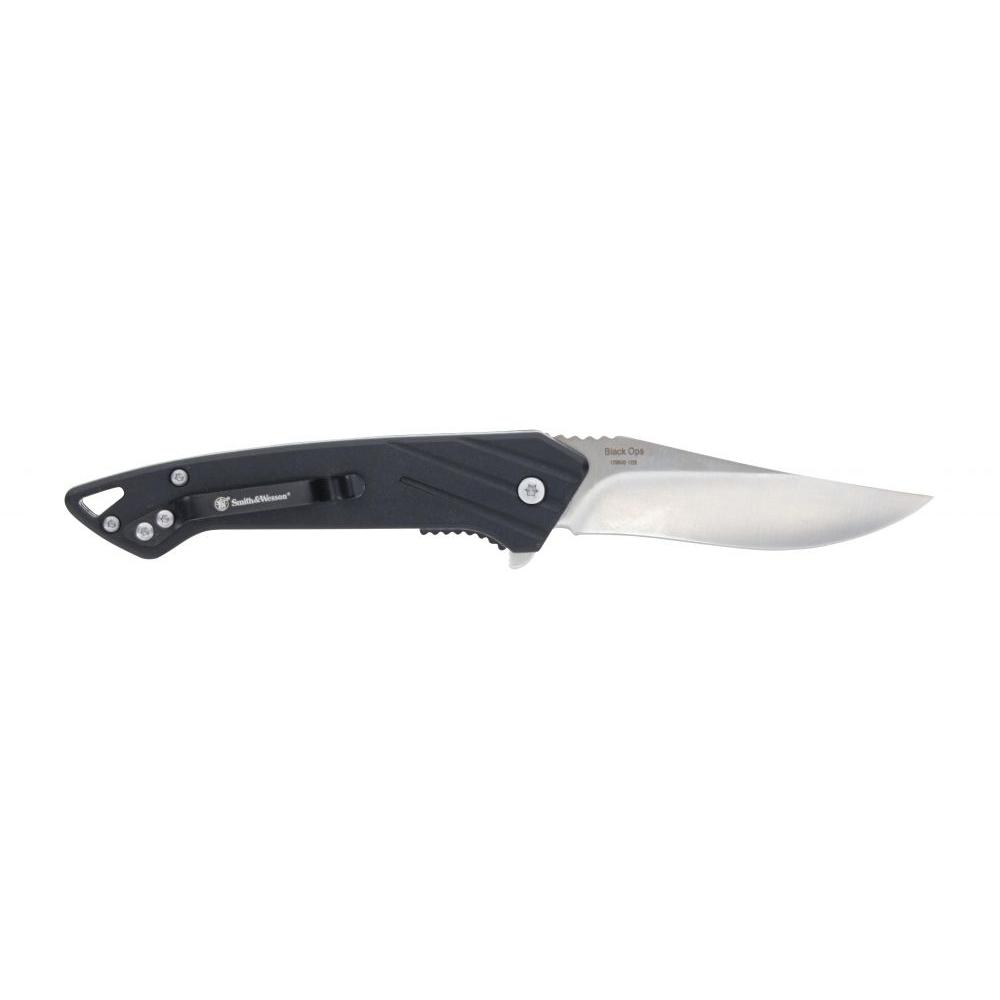 Smith & Wesson Black Ops Folding Knife 3in Recurve Blade Black