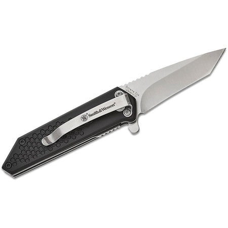 Smith & Wesson Extreme Ops Assisted Opening Folding Knife 2-1/2" Tanto Blade Black Stonewash