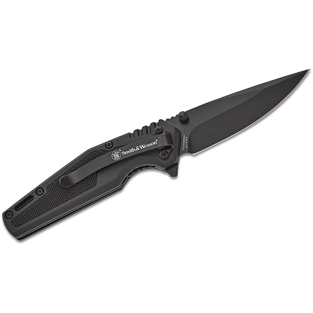 Smith & Wesson SWAT Spring Assisted Folding Knife 3" Drop Point Blade Black