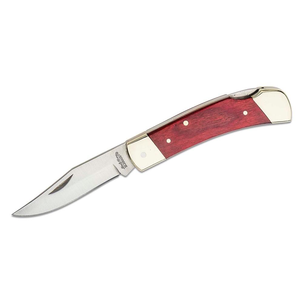 Schrade Uncle Henry Smokey Lockback Folding Knife 2-7/8" Clip Point Blade Wood Handle with Leather Sheath