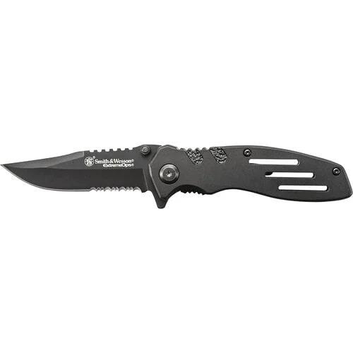 Smith & Wesson Extreme Ops Liner Lock Folding Knife 3.1" Black Blade