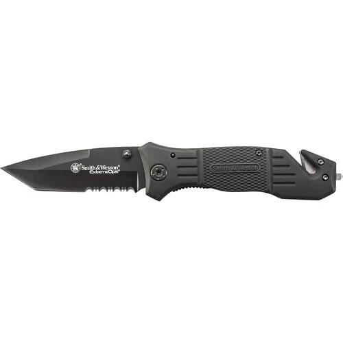 Smith & Wesson Extreme Ops Drop Point Folding Knife 3.3" Black Oxide Blade