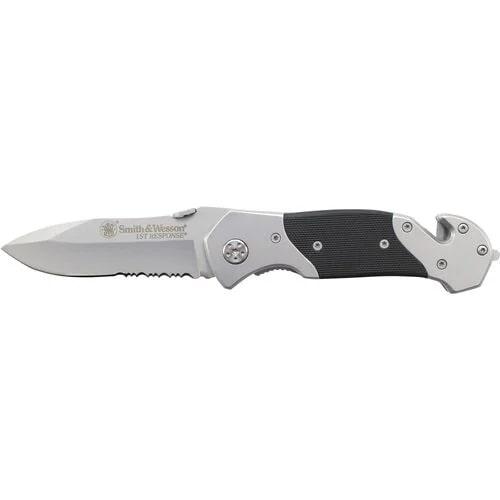 Smith & Wesson 1st Response Liner Lock Folding Knife 3.3" Drop Point Black & Silver