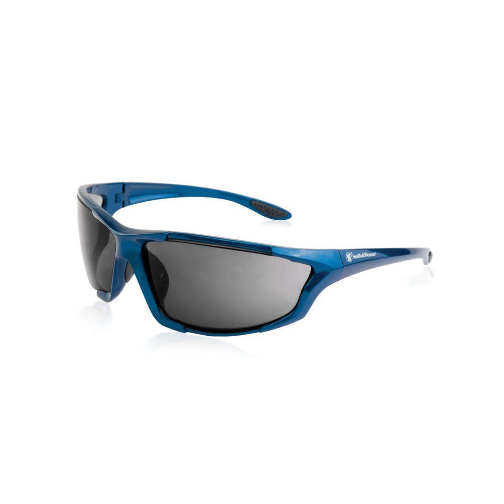 Smith & Wesson Major Full Frame Shooting Glasses Blue Frame Smoke Lens ANSI Z87.1